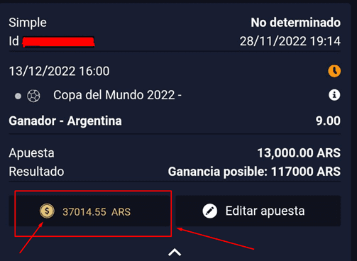 CashOut apuesta Argentina